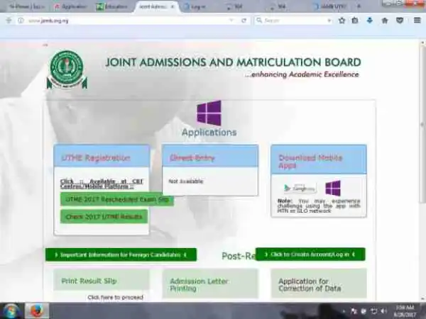 JAMB UTME 2017 Rescheduled Exam Slip, Centre & Exam Time Out - How To Check